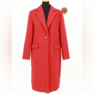 HOUSE OF HARLOW 1960 Wool‎ Blend Notch Collar Single Breasted Two Button Coat